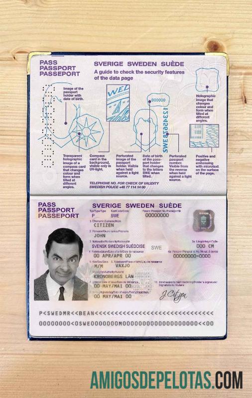 Foto do passaporte da Suécia baixar para verificação